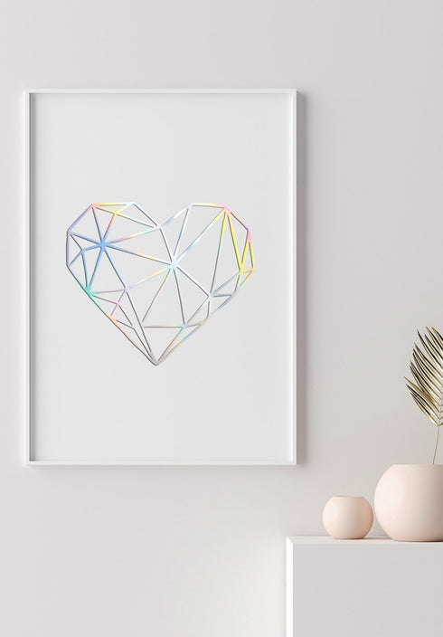 plakat z geometrycznym sercem